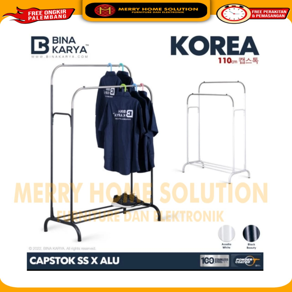 bina karya castok korea / gantungan baju alumunium standing hanger