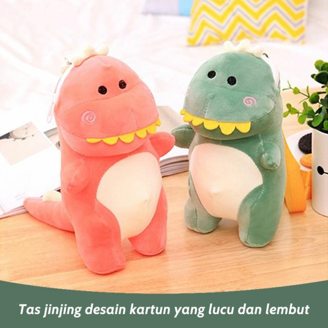 TAS BONEKA DINO Boneka Motif Dinosaurus Tas Selempang Bahu Kartun Dinosaurus by GITO
