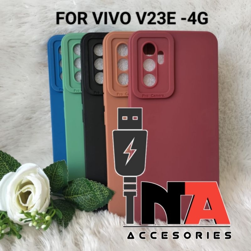 Softcase Pro Camera Vivo V23E Silikon Case Macaron Tpu