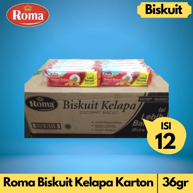 

Roma Biscuit Kelapa | Coconut Biscuit Sachet - 36gr [ Harga Karton ]