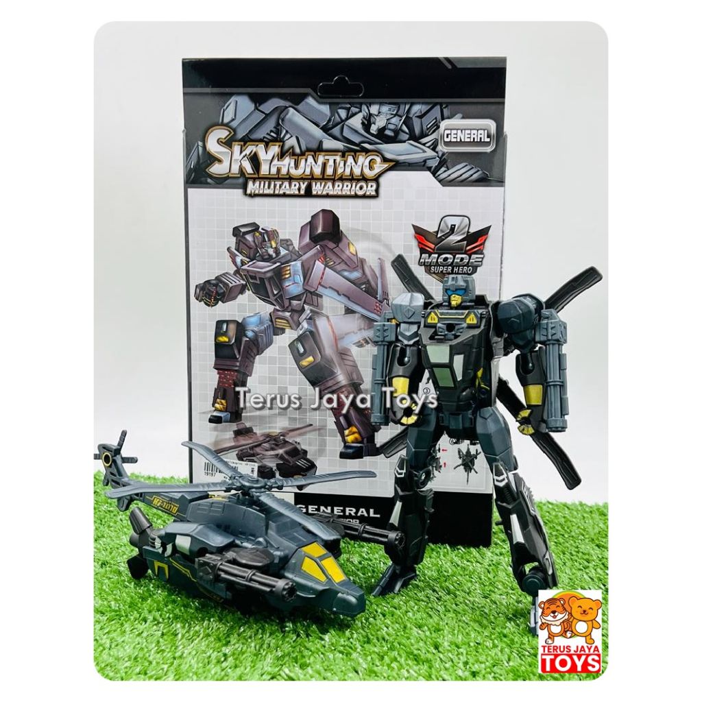 Mainan Robot Helicopter Deformation Sky hunting military warrior Helikopter Transformer