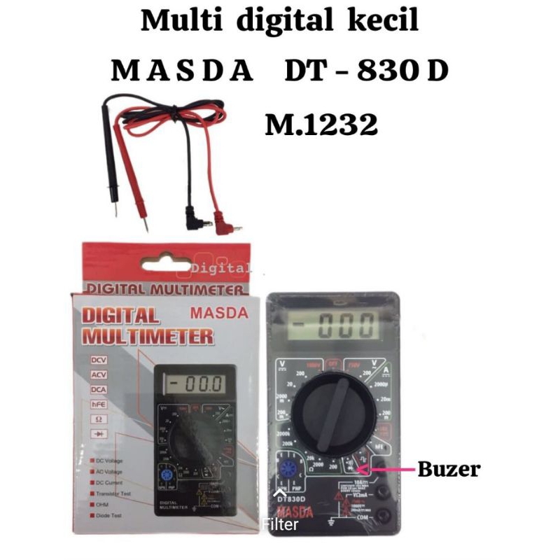 Multimeter Multitester Digital DT-830D