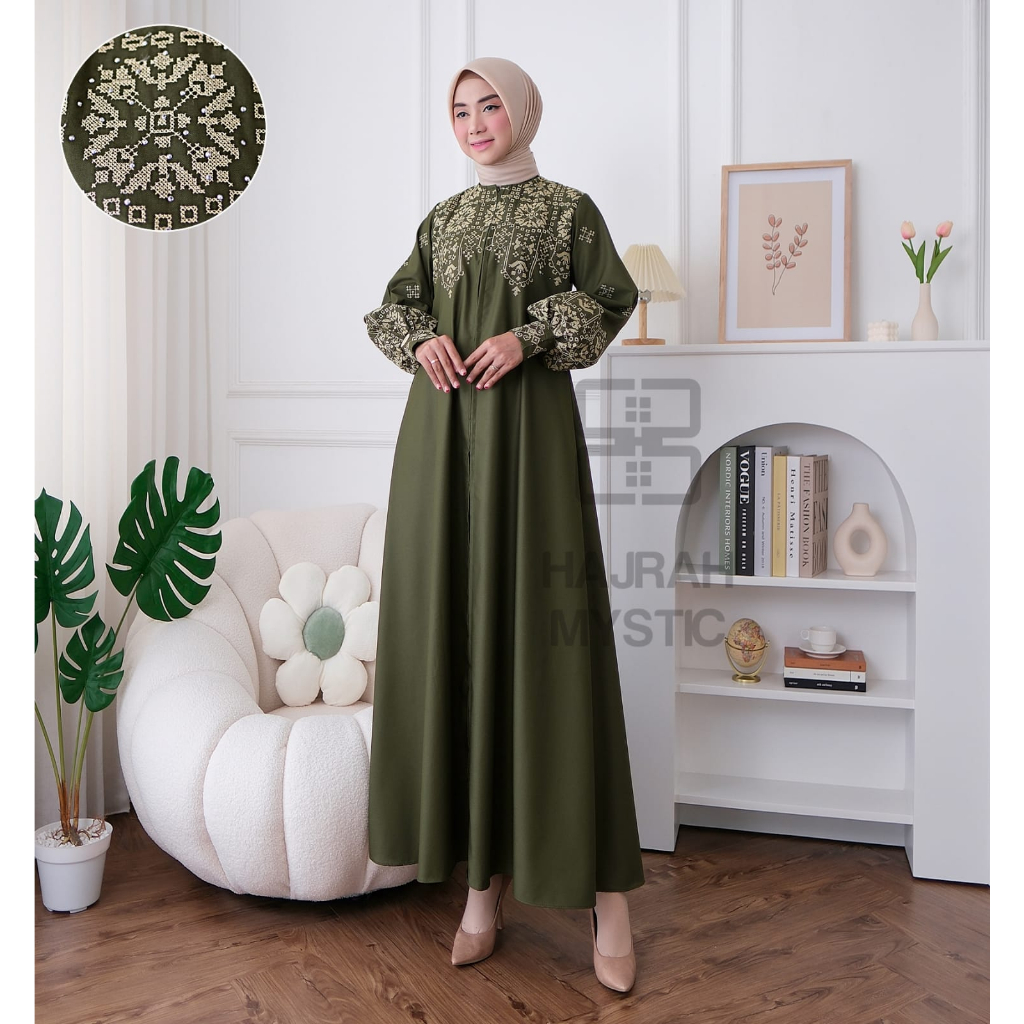 gamis bordir hajrah mystic toyobo  premium // gamis bordir katun toyobo busui