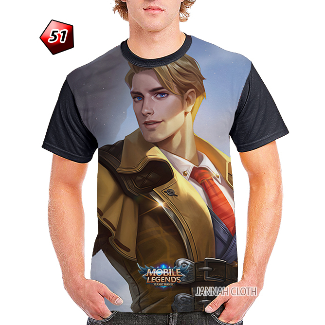 Kaos Mobile Legend Hero Alucard Empire Agent Kode ML51 Printing