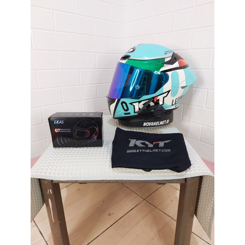 KYT TT COURSE LEOPARD DALAPORTA EJEAS Q7 HELM FULLFACE SECOND NOVAHELMET