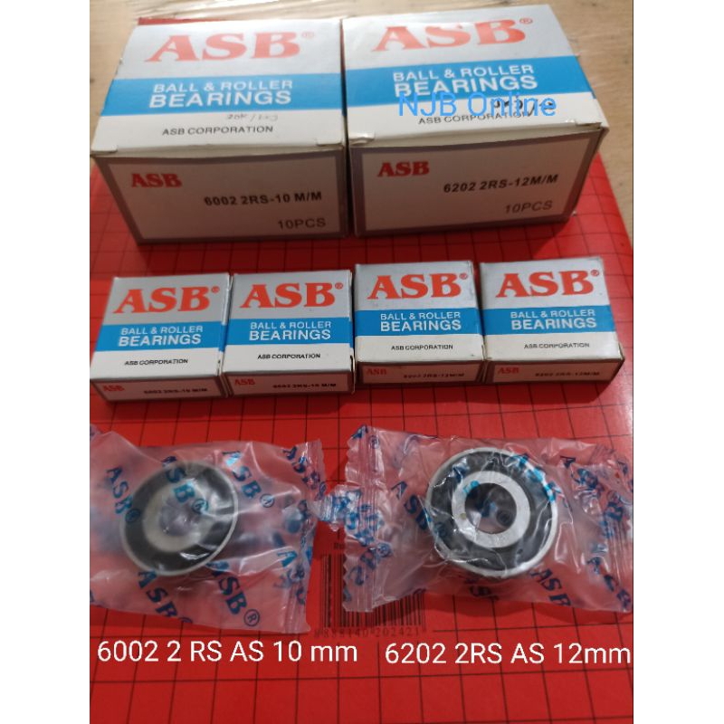 Bearing Lahar / Laker 6002 2RS - AS 10mm, 6202 2RS - AS 12mm, 6301 - AS 15mm ASB