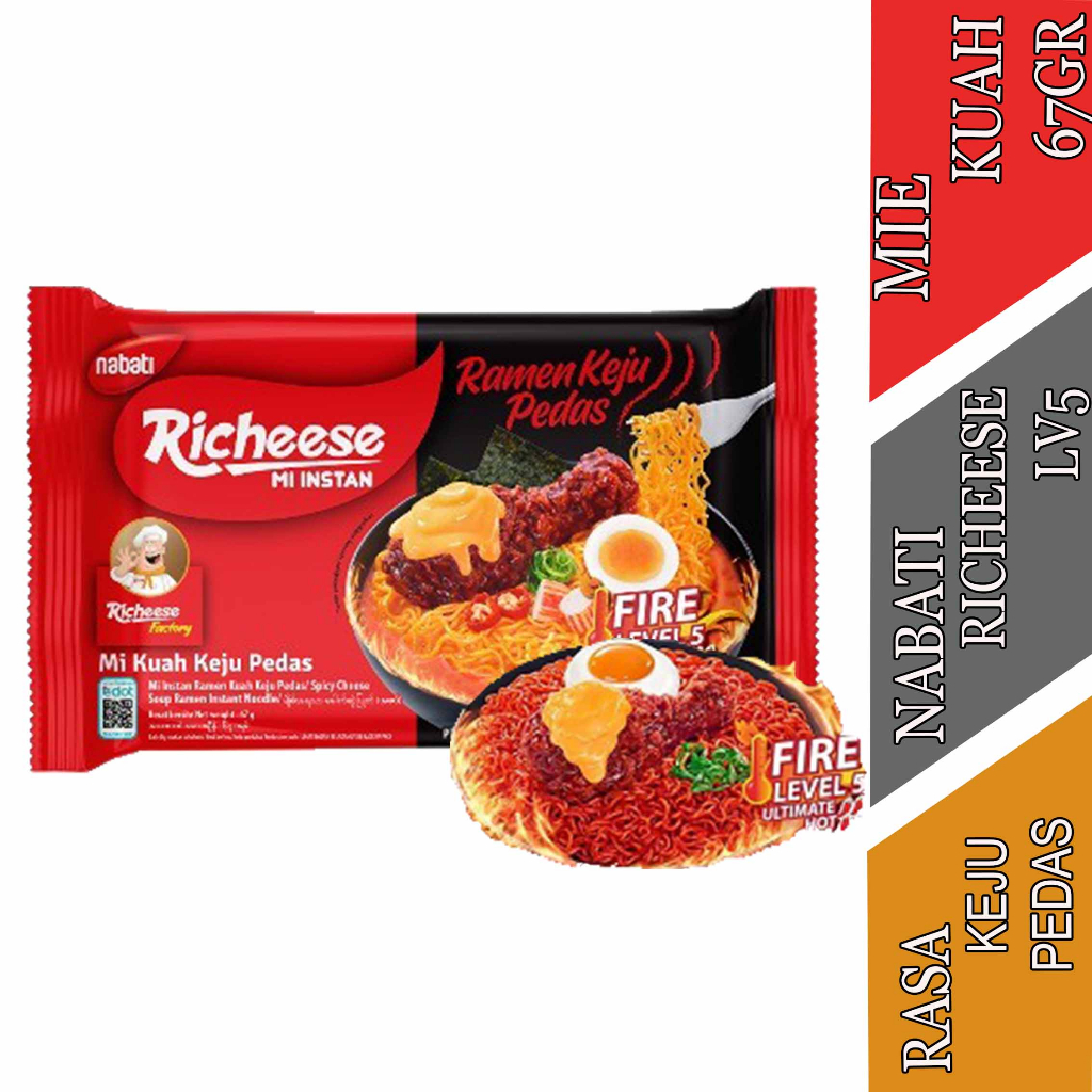 

Rasa Keju Pedas - Nabati Richeese - Mi Instan Kuah - 67gr