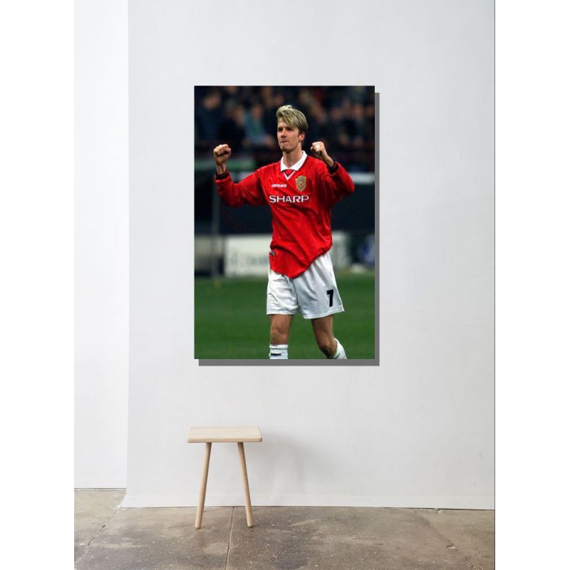 POSTER DINDING DAVID BECKHAM LEGEND X MU UKURAN BESAR, POSTER BOLA