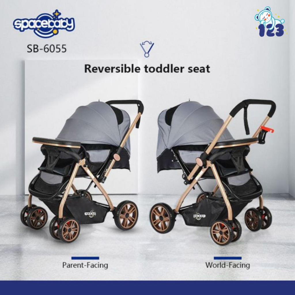 Stroller Space Baby SB 6055 Reversible Handle Kereta Dorong Bayi Baby Stroller - READY MANADO
