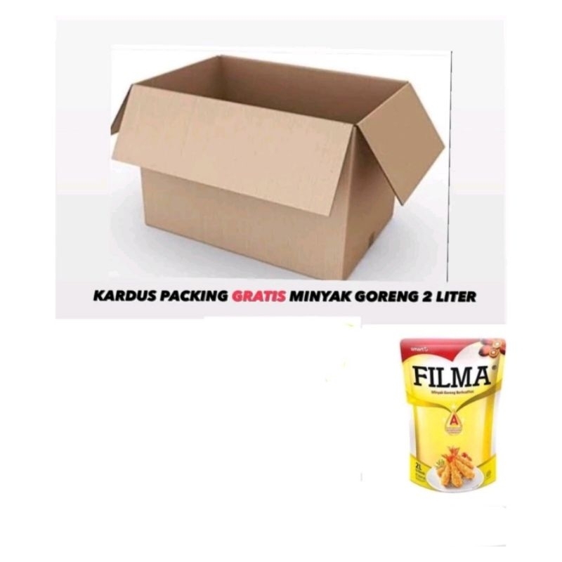 

Kardus peking + minyak goreng film 2L