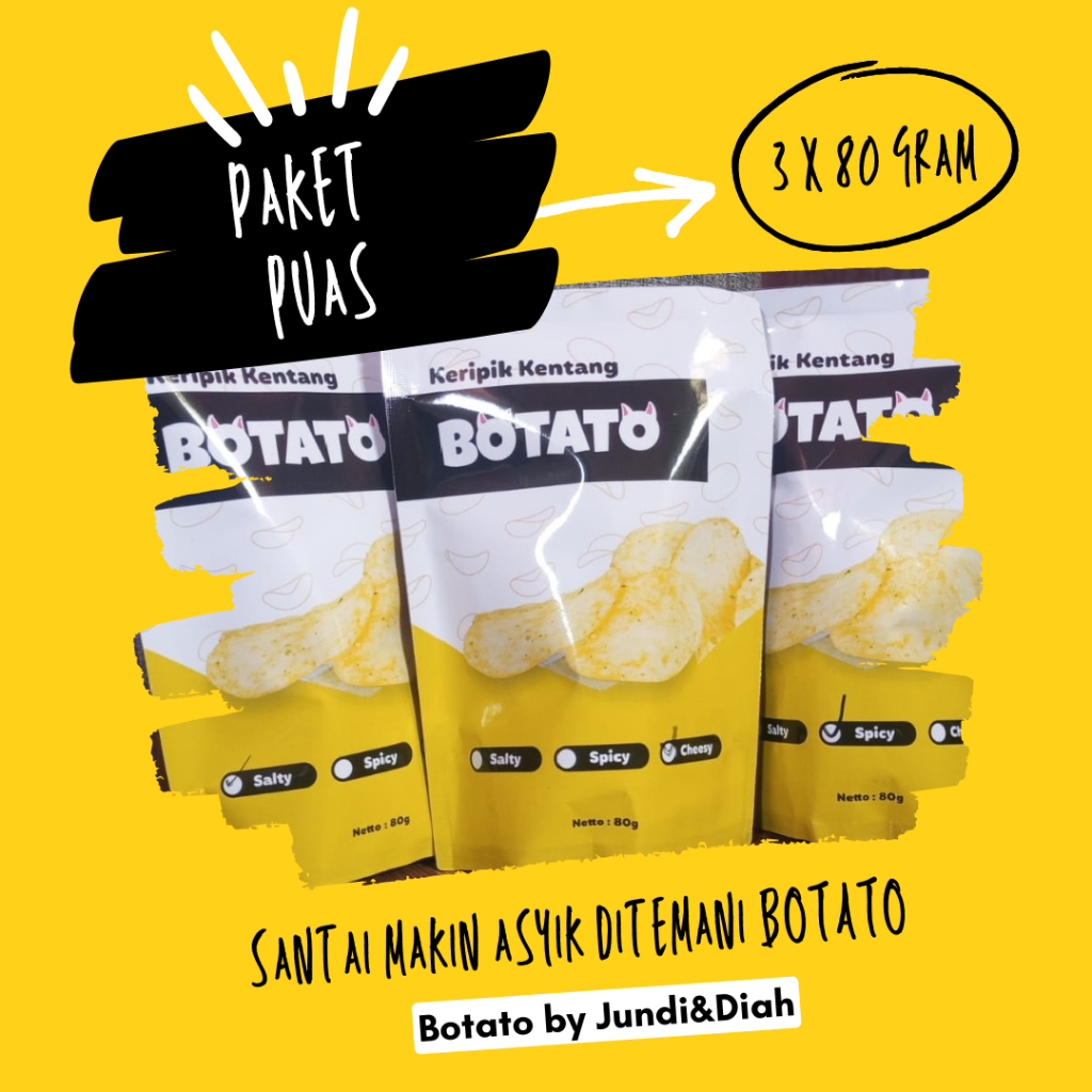 Keripik Kentang Botato Paket Puas (3 pcs)