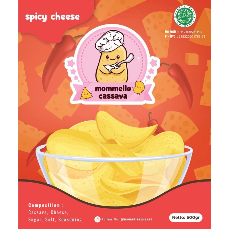 

Keripik Singkong Mommellocassava Keju Pedas 250 gram