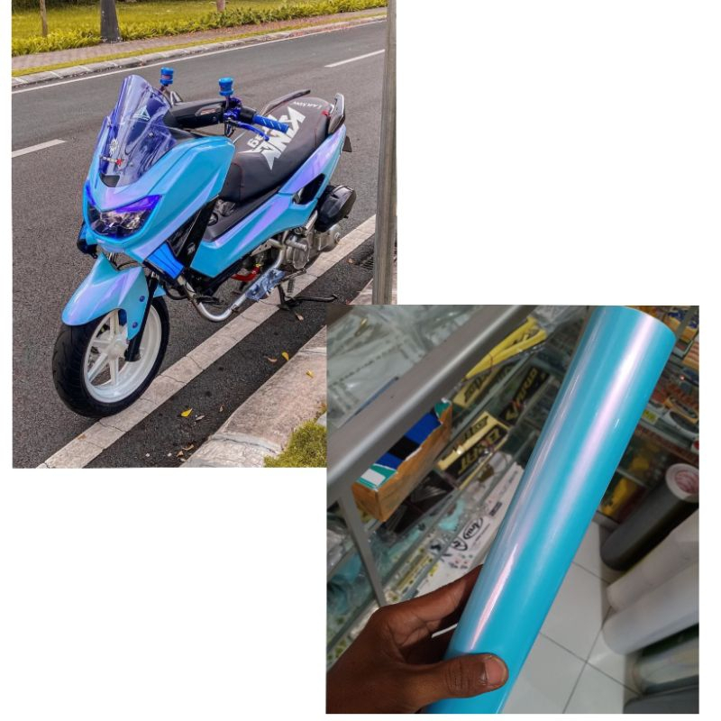 Sticker skotlet lembayung toska scotlet lembayung biru toska