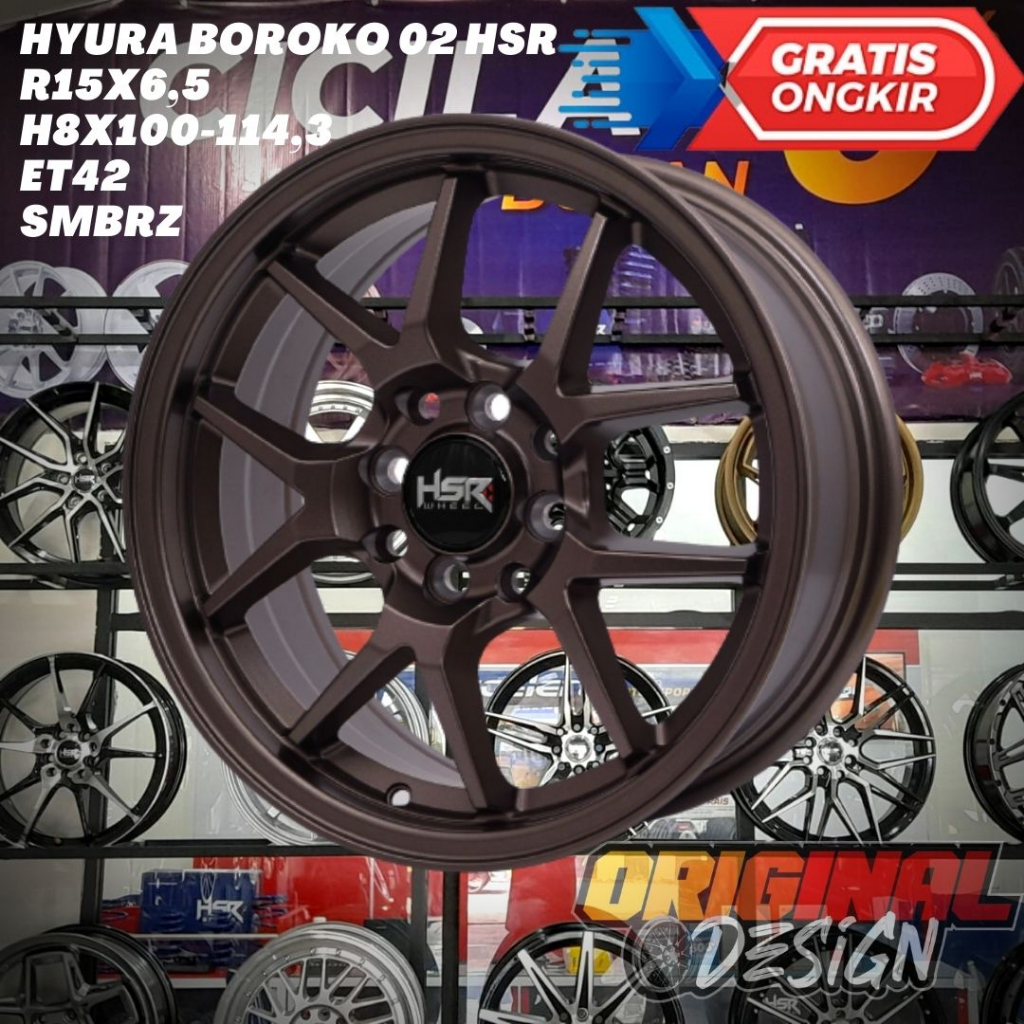 Velg Mobil Ring 15 HSR HYURA R15 BRONZE Spin , Sigra , Sirion , YRV