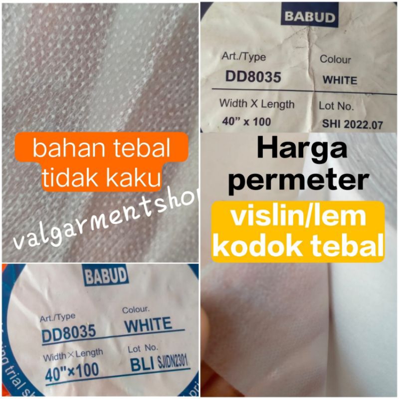 VISLIN / LEM KODOK DD8035 TEBAL BABUD / KAIN KERAS HARGA PER METER