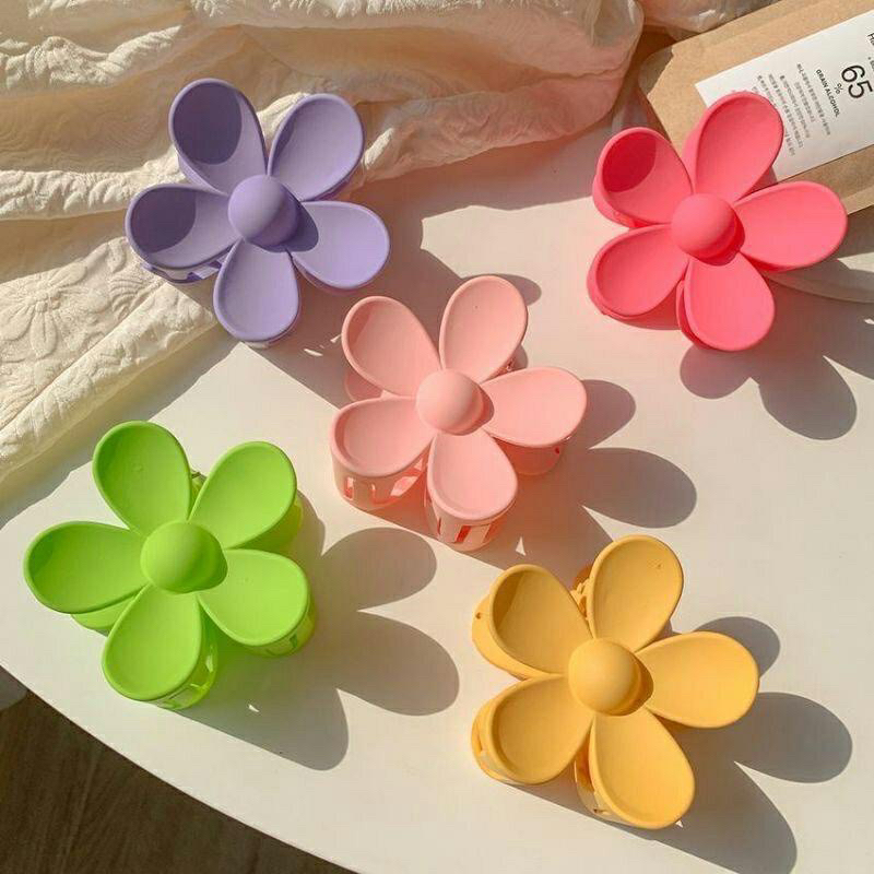 JEDAI FLOWER CETAR JUMBO 7,5 CM JEPITAN RAMBUT DOFF PREMIUM QUALITY