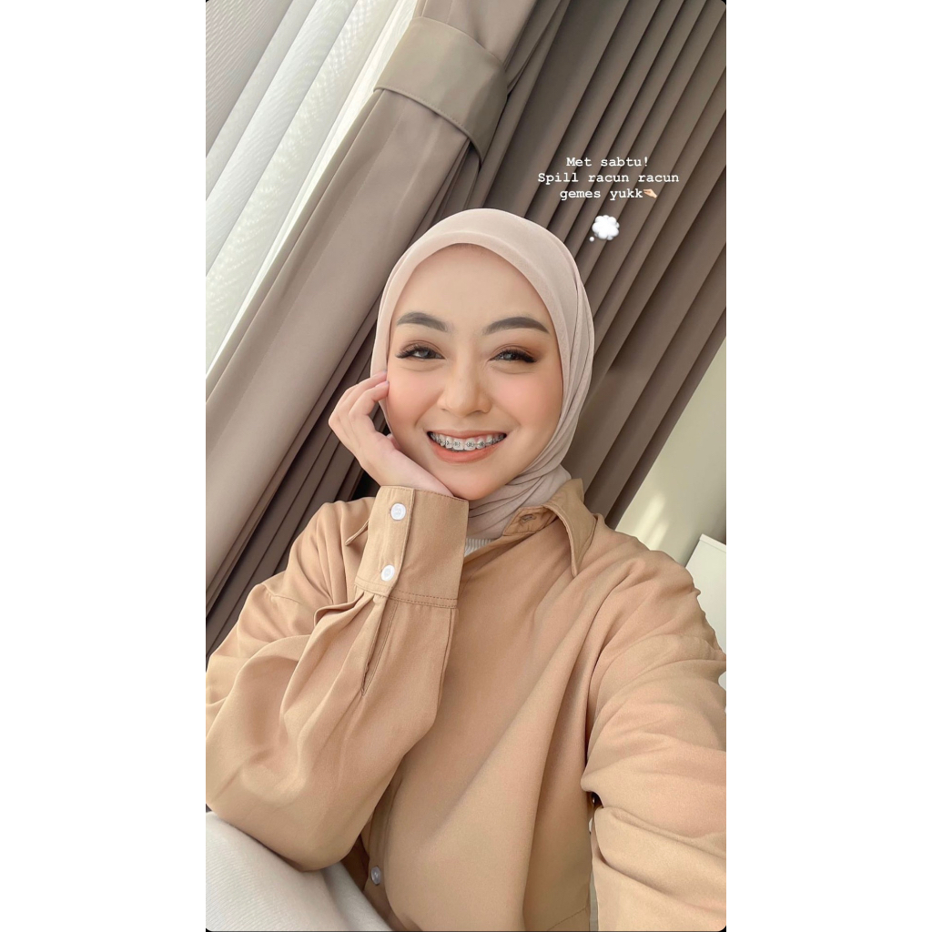 NARI - Lily Top Kemeja Wanita Crop Lengan Panjang Oversize Fashion Kekinian Impor