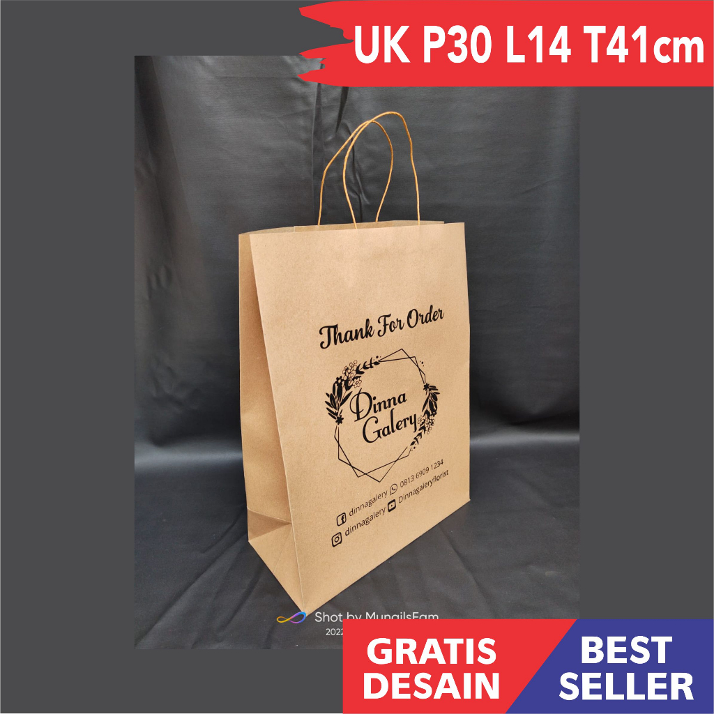 

Paperbag besar custom sablon bahan kertas kraft coklat