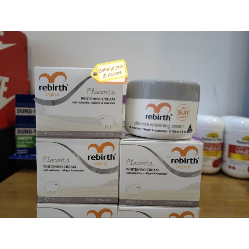 Rebirth Original PLACENTA WHITENING Cream 100mL with SUN screen - Made in Australia
