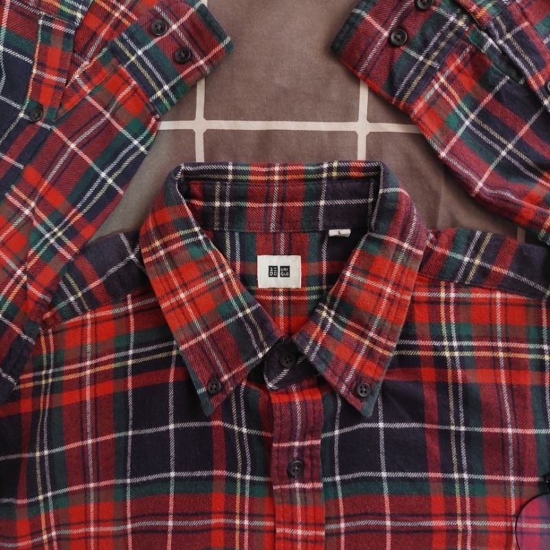 Uniqlo Flannel, Kemeja Flannel Uniqlo Second