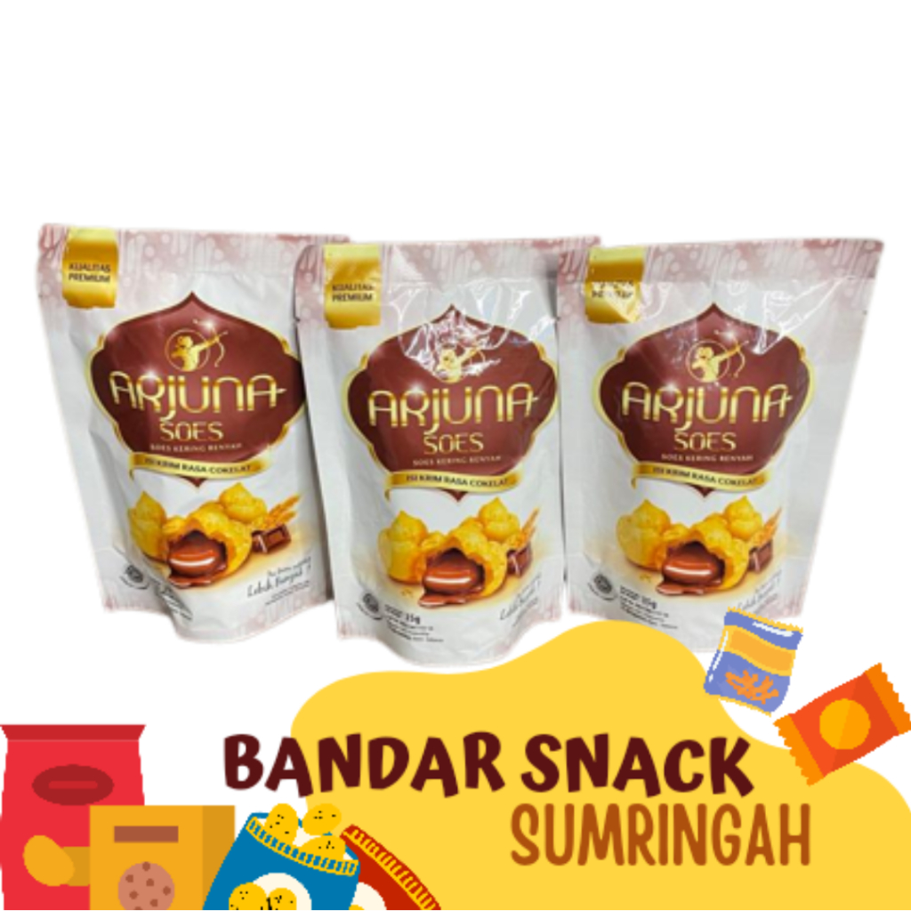 

Arjuna Soes Kering Cokelat 1 Pack Isi 10 / Snack Soes Kering Cokelat / Soes Kering Isi Cokelat