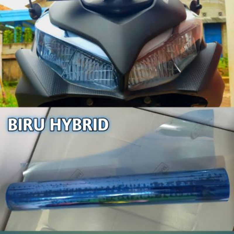 Stiker skotlet hybrid biru scotlet transparan hybrid biru crystal