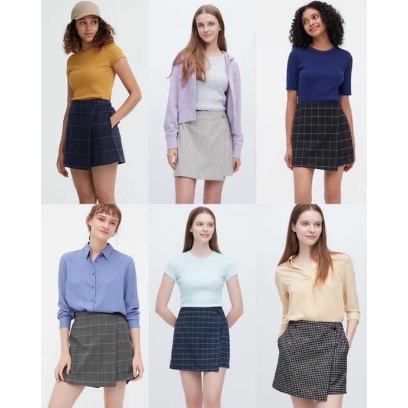 Rok Pendek Wanita UNIQLO Plaid Flannel Short