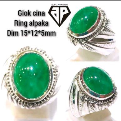cincin monel batu giok cina natural