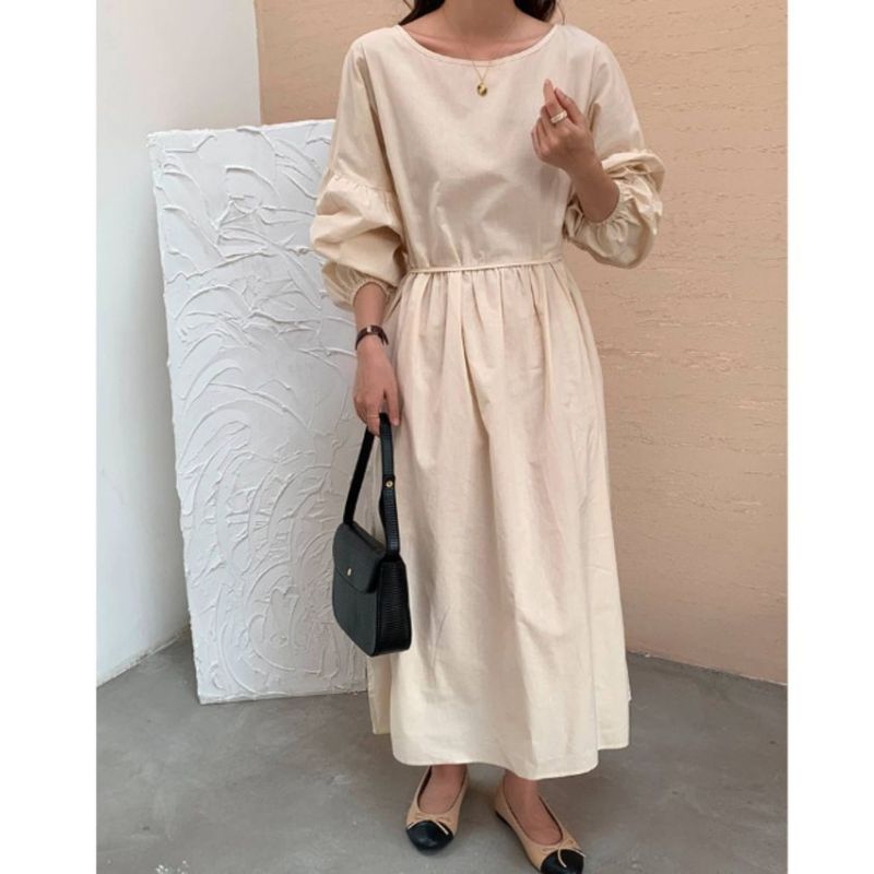 Dress katun | Midi dress | Dress polos