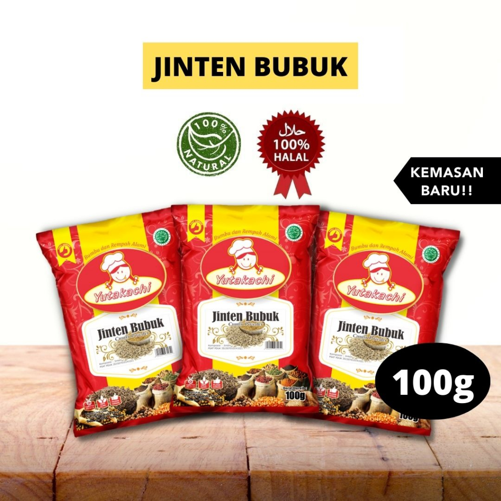 

Jinten Bubuk 100 Gram Yutakachi / Premium Cumin Seed Powder / Bumbu Rempah Murni Alami / CV Mitra Tjandra Sukses