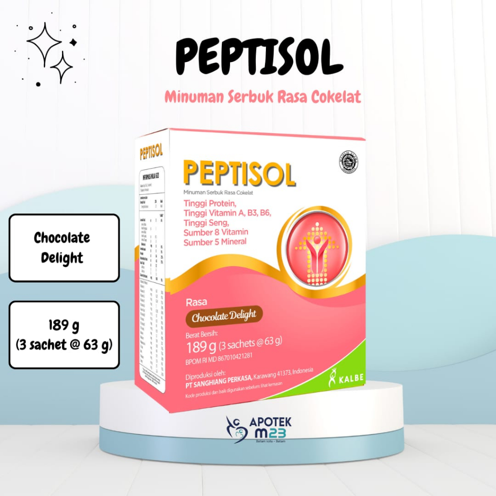 

Peptisol Coklat Delight 189gr - Nutrisi Tinggi Protein