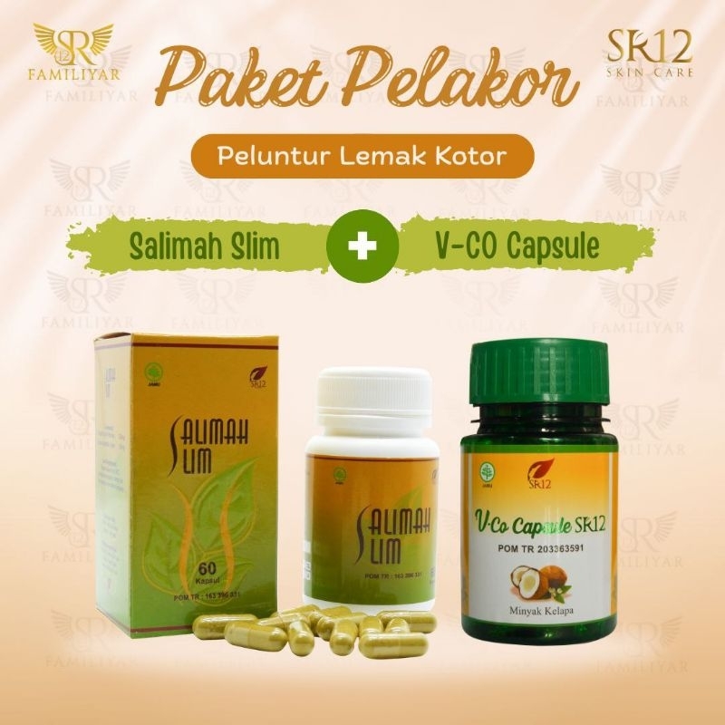Paket pelangsing herbal/salimah slim/VCO Kapsul/aman/BPOM/Halal