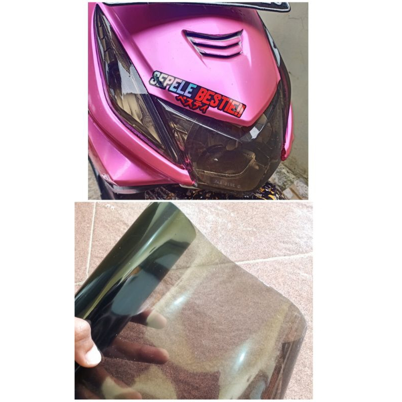 Stiker skotlet transparan hybrid hitam scotlet hybrid hitam 60%