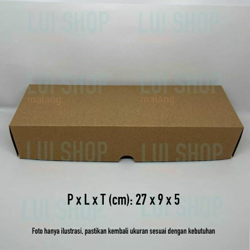 

10LEMBAR Dus donat kraft coklat muat 3donat ukuran 27x9x5cm / box donat / kardus donat