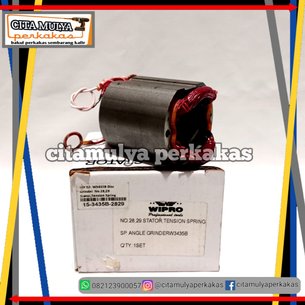 Wipro Stator W3435B / Pel / Gulungan Sepul Untuk Mesin Gerinda Wipro W3435B