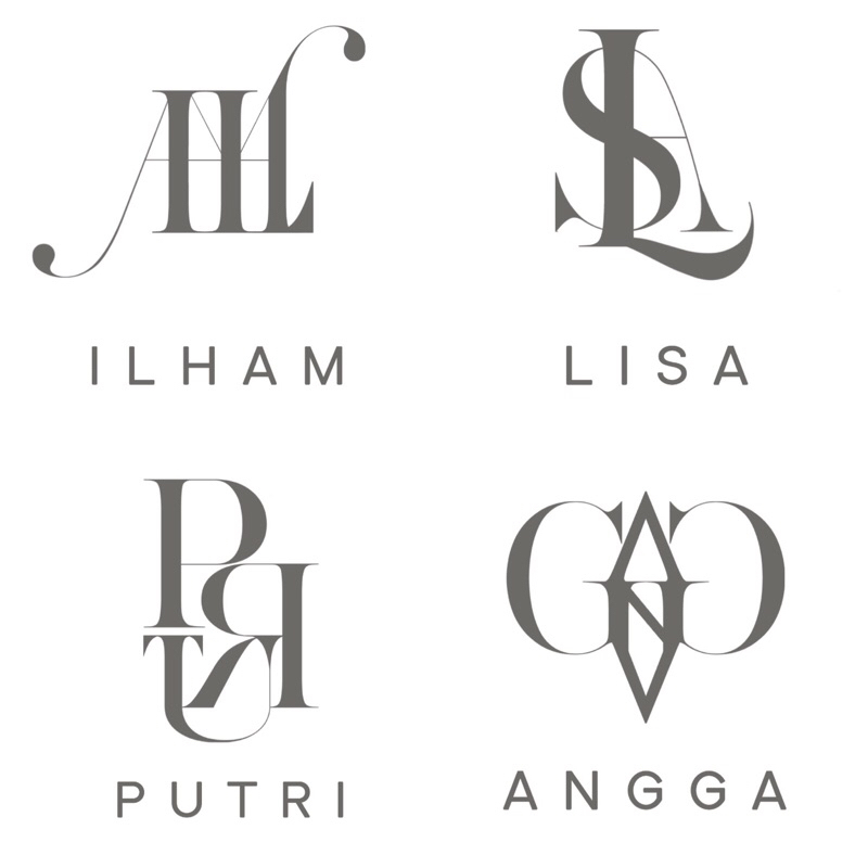 (DRAN MONOGRAM LOGO) JASA PEMBUATAN DESAIN PRO INISIAL NAMA MONOGRAM MURAH