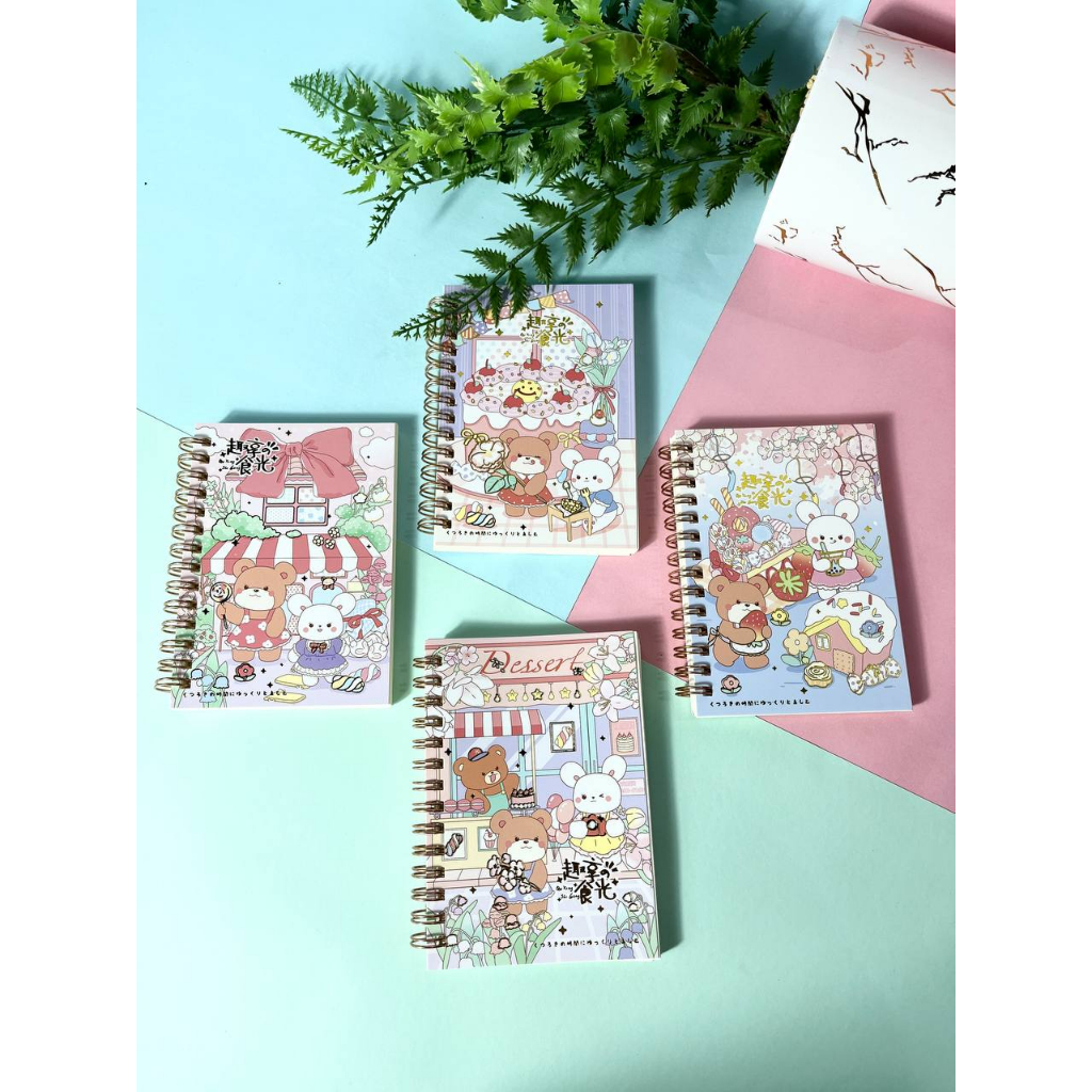 E00007 NOTEBOOK MINI BIND SPIRAL KARAKTER LUCU KOREA