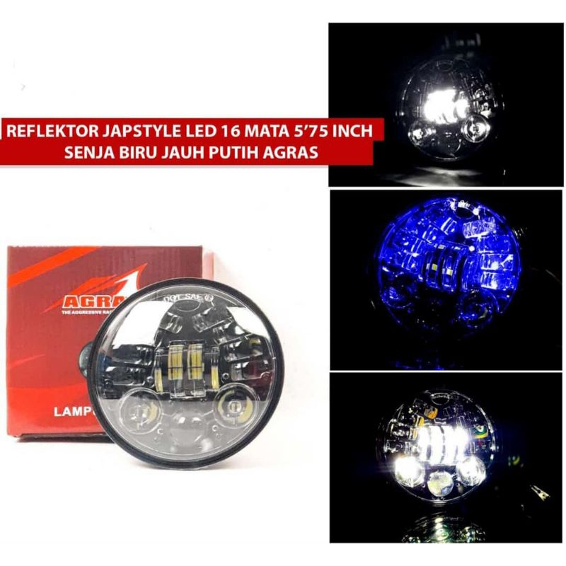 Daymaker 5,75 Inch 16 LED Lampu senja biru