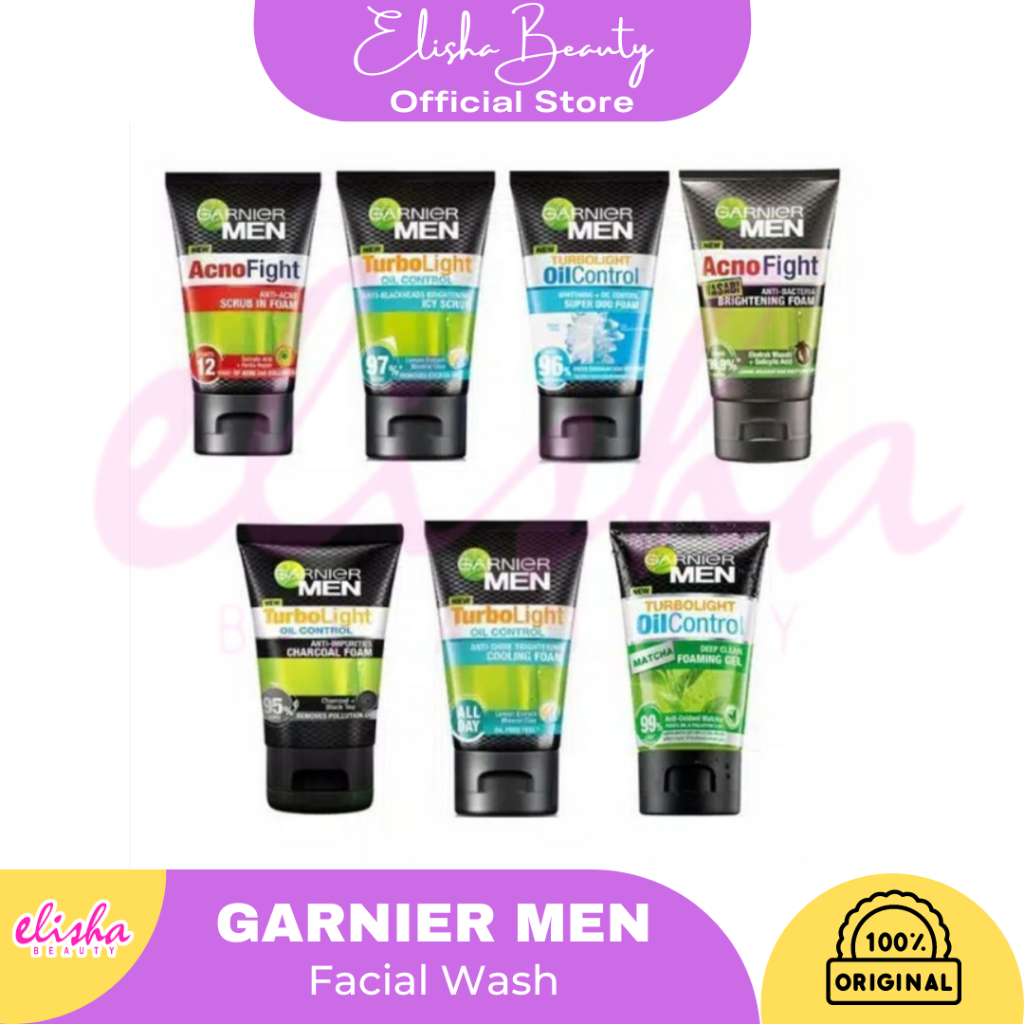 Garnier Men Facial Wash & Scrub - Sabun cuci muka