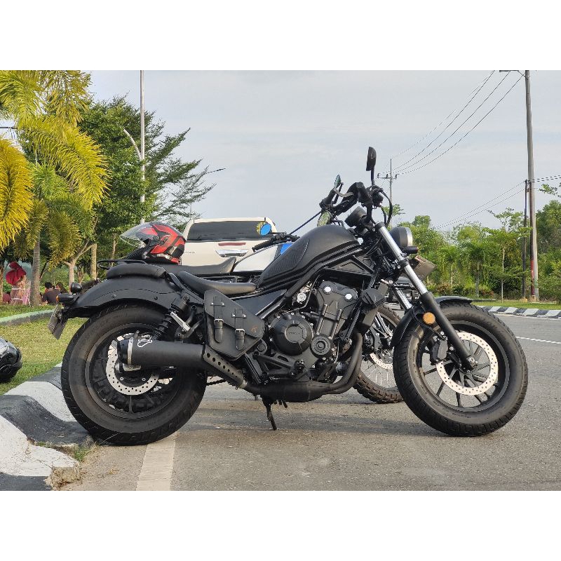 tas motor honda rebel/sidebag honda rebel/tas motor kulit asli/plug&play instalation/tahan air & tah