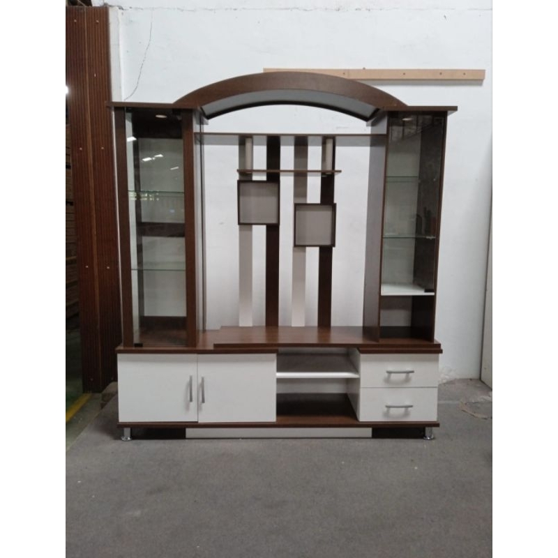 Lemari Hias / Lemari pajangan tv buffet tv pakai Lampu