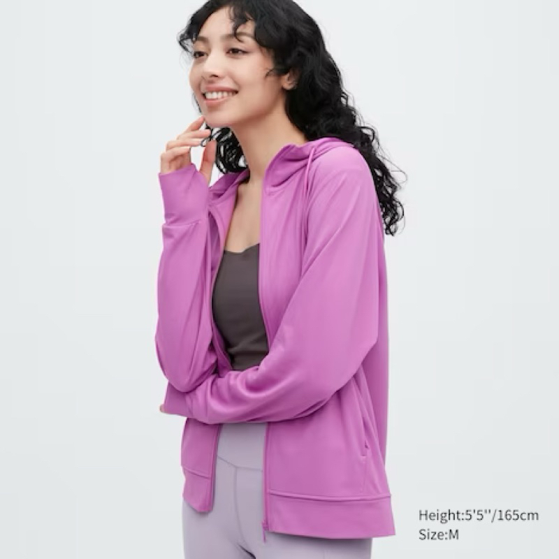 UNIQLO AIRism Jaket Mesh Hoodie Proteksi Sinar UV