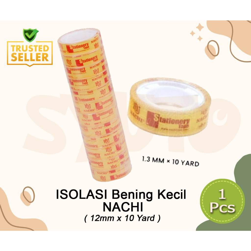 

Isolasi / Selotip Bening transparan NACHI Kecil 12mm 10 yard