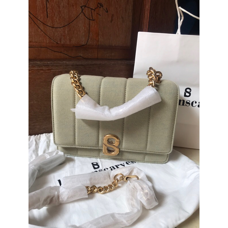 nora bag buttonscarves denim green