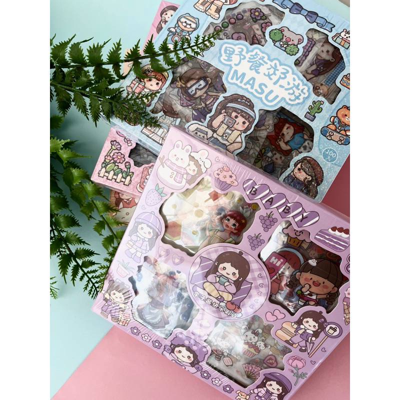 

E00008 STIKER DIY BOX 2D KARAKTER LUCU KOREA