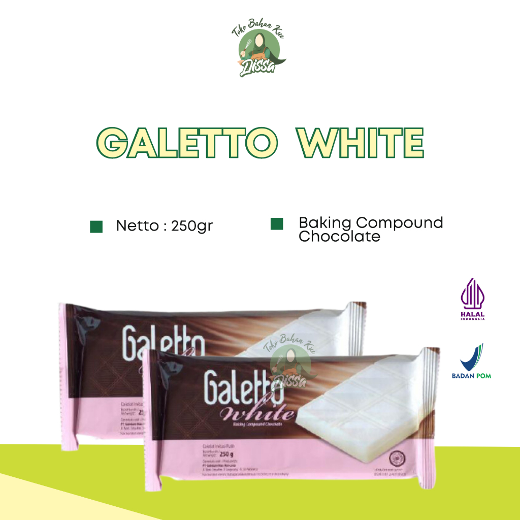 

Galetto White Baking Compound Chocolate 250gr | Coklat Putih Batang by Galetto - Tobaqdissa