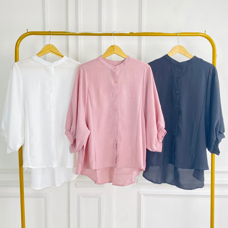 Blouse Crincle Lengan Balon Premium Import Bangkok