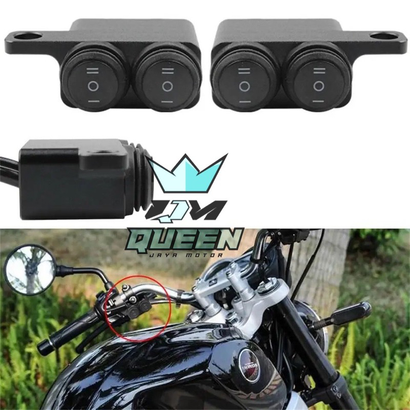 Saklar Spion Domino 2 Tombol 3 Mode Bahan Full Besi | Saklar On Off Double Saklar Kiri Saklar Kanan 