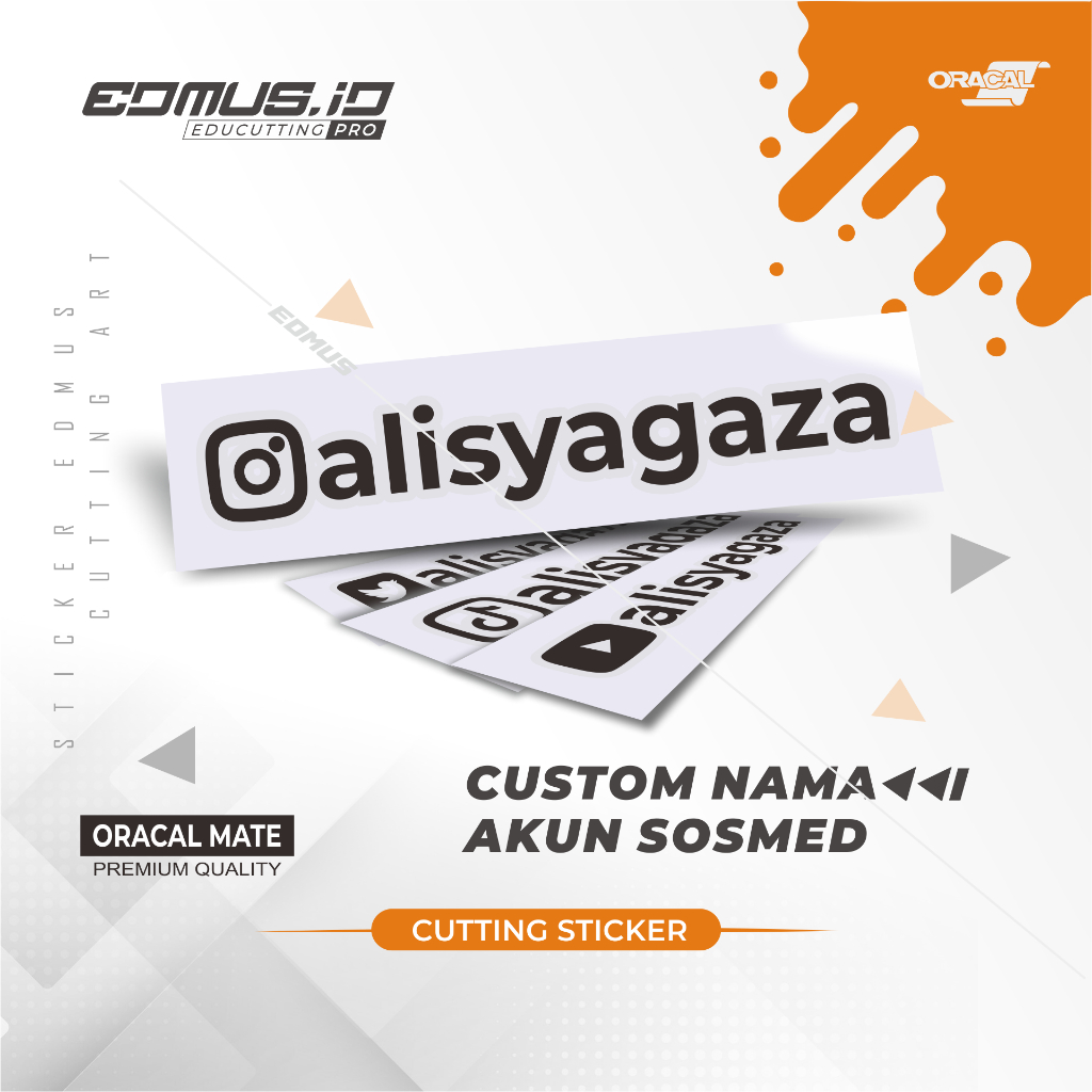 

Sticker Cutting Custom "Akun Sosmed" | Untuk Mobil / Motor / Tumbler/ Kaca / Helm / Laptop dll