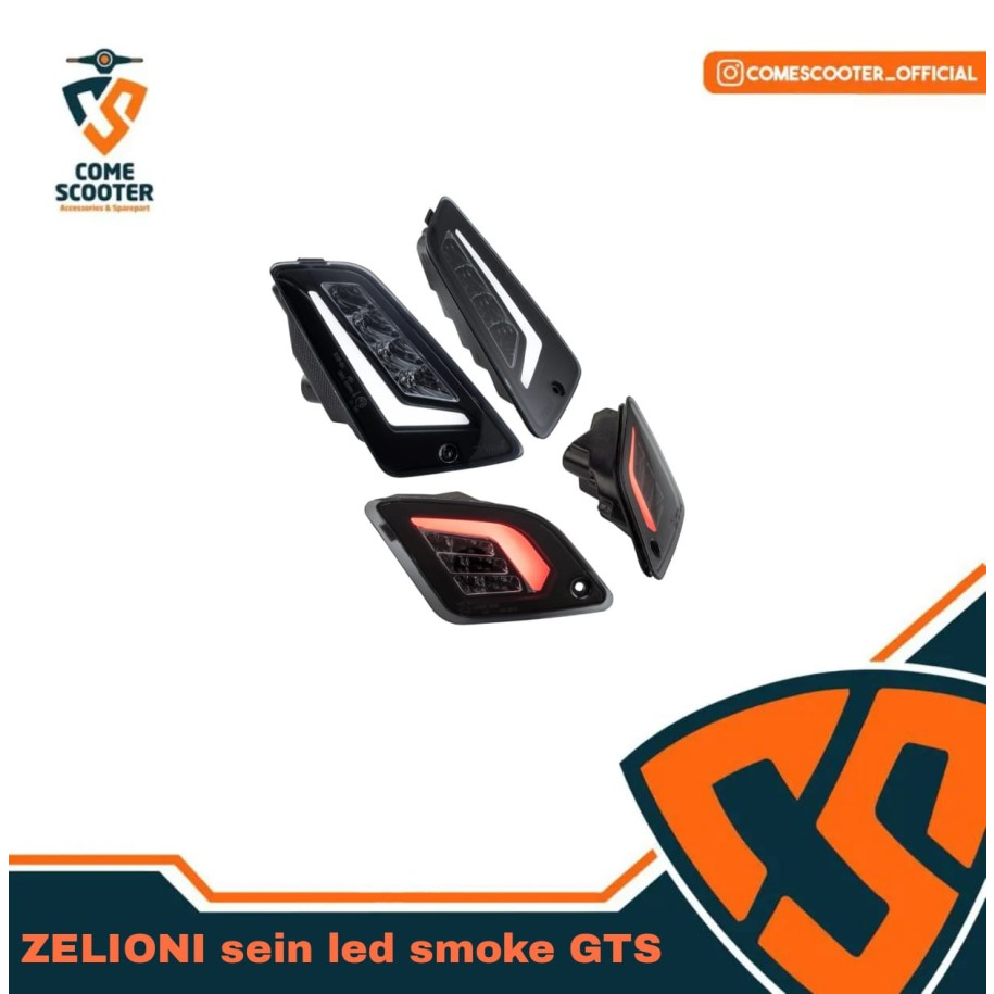 Zelioni Indicator Sein LED Smoke Vespa GT Seri